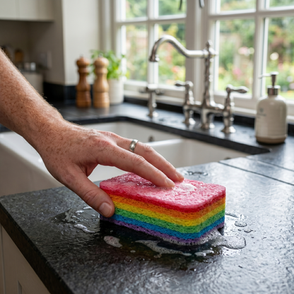 12-Layer Peelable Kitchen Sponges - Non-Scratch & Oil Resistant Microfiber - 5x3 inches