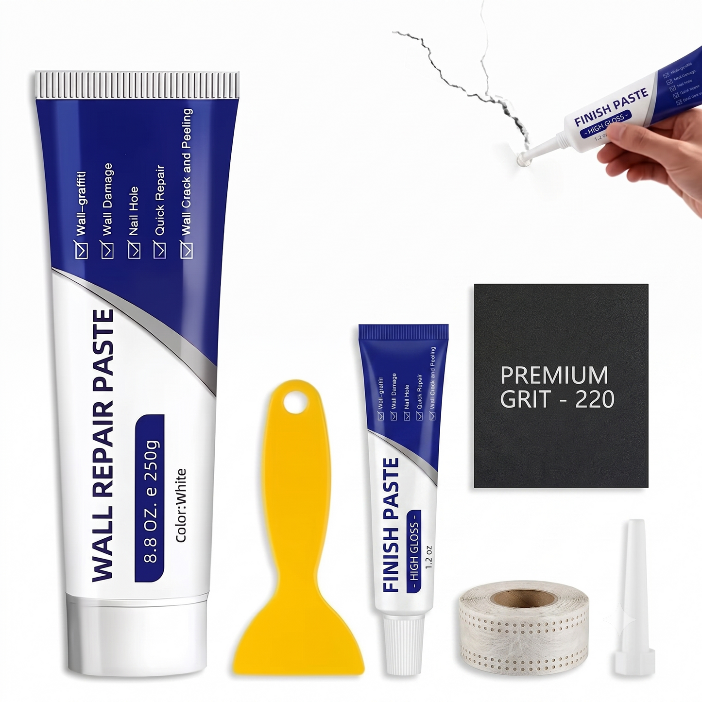 Instant Wall Repair Paste Kit – Quick Fix For Wall Holes, Cracks, & Scratches