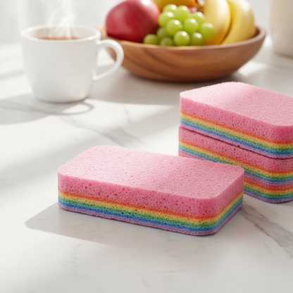 12-Layer Peelable Kitchen Sponges - Non-Scratch & Oil Resistant Microfiber - 5x3 inches